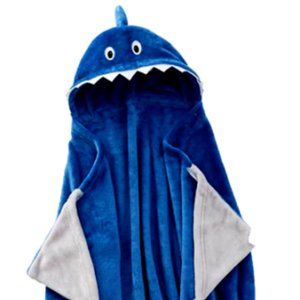 Shark Hooded Blanket Throw Blue